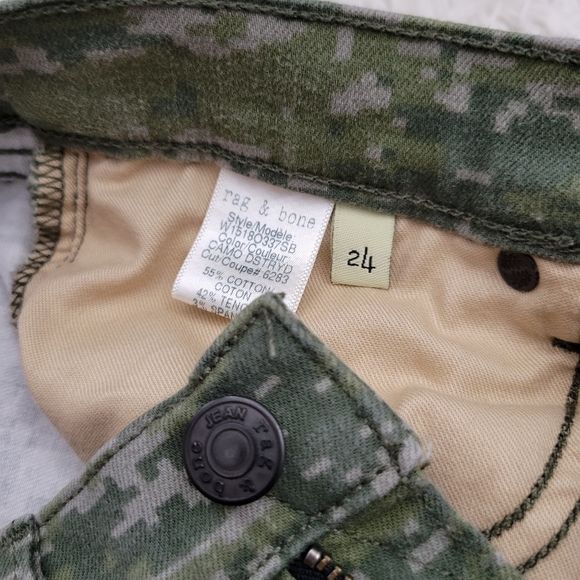 Rag & Bone Dash Slouchy Skinny Camo Destroyed Jeans Sz 24 - Picture 6 of 15
